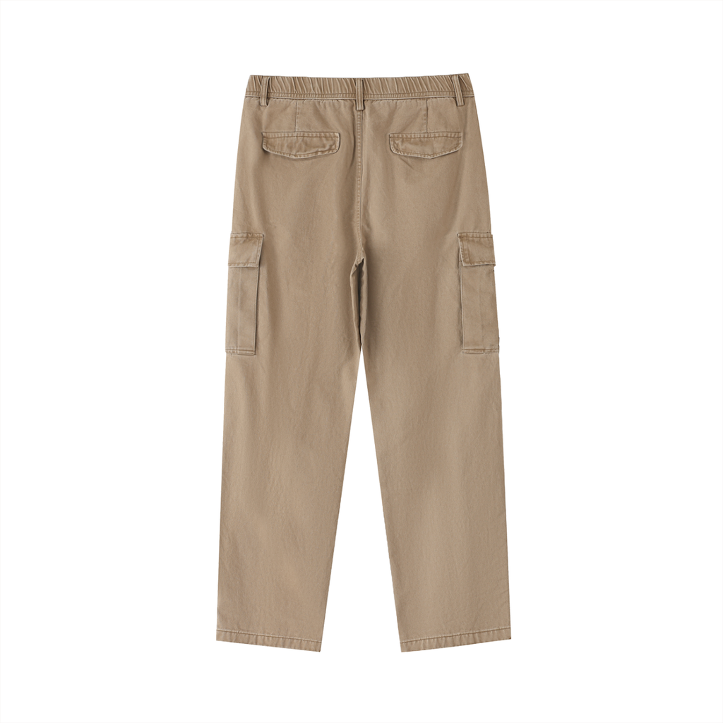 Cotton Elastic-Waist Cargo Pants
