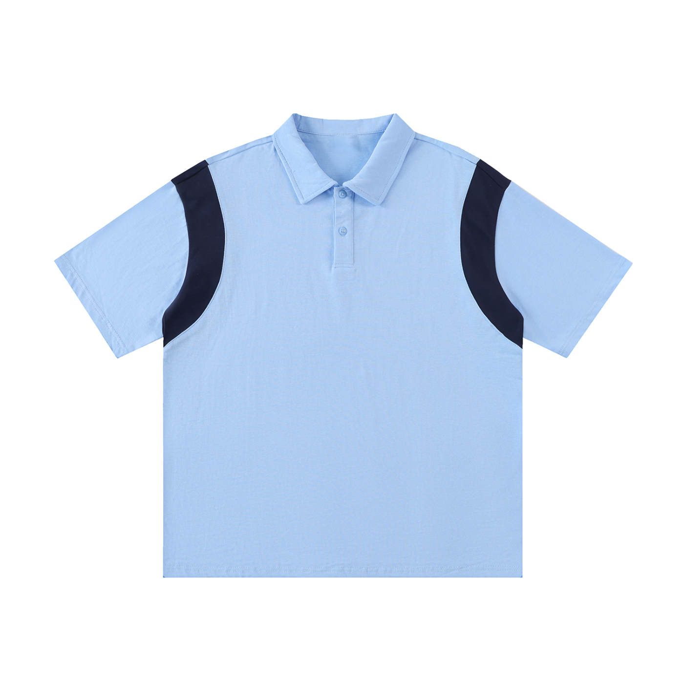 Contrast Panel Cotton Polo Shirt
