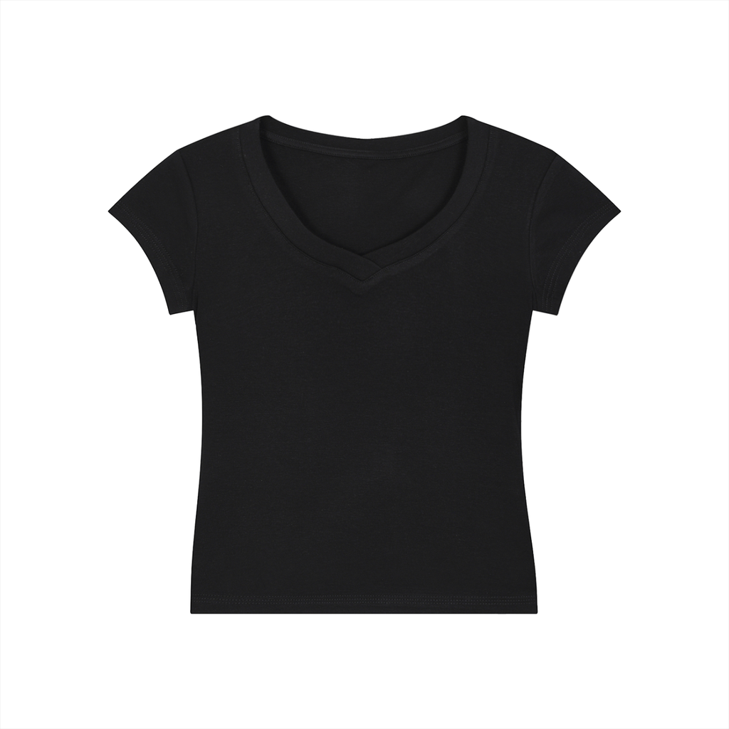 Essential V-Neck Bodycon T-Shirt