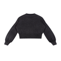 Mineral Wash Balloon Sleeve Cropped Sweater