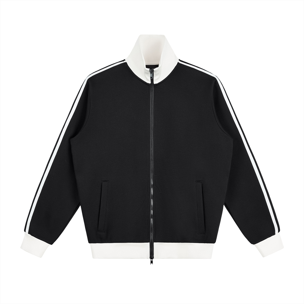 Contrast Side Stripe Fleece Track Jacket