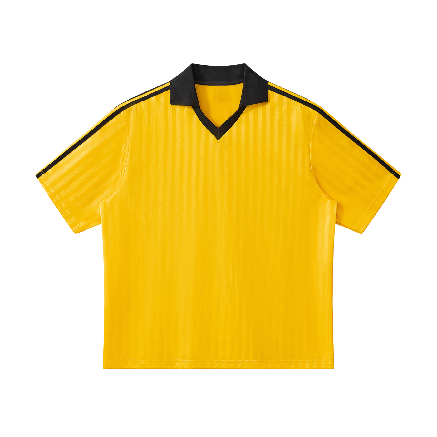 Contrast Collar Striped Soccer Jersey